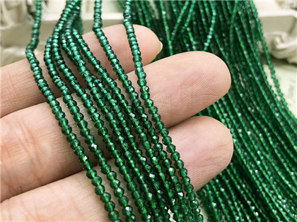 2mm切面圓珠珠串-宮廷綠