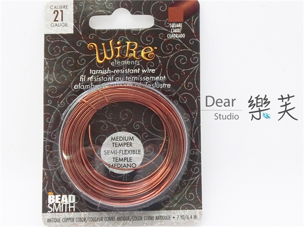 BEADSMITH 古銅色方線 21G