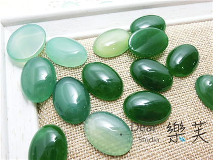 18*25*5mm橢圓蛋面綠瑪瑙