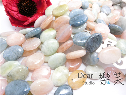 零碼出清~15*20mm橢圓光面摩根石(2入)