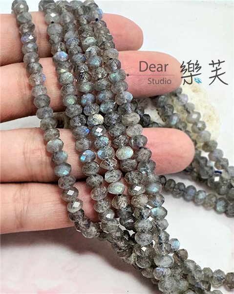 3*5mm拉長石切面扁珠