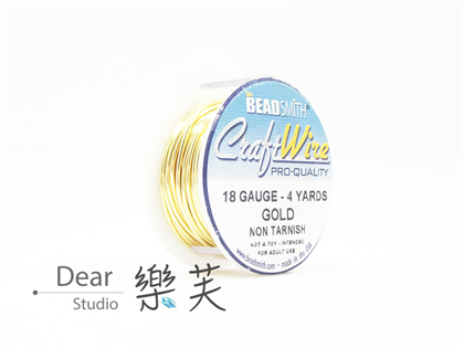 BEADSMITH 金色圓線 18G