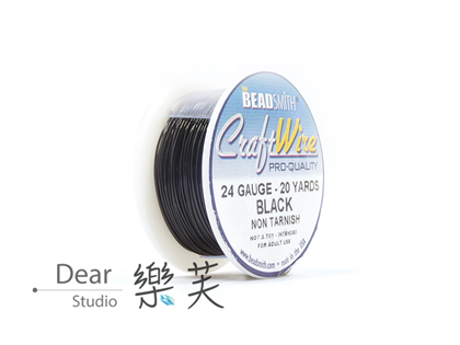 BEADSMITH 黑色圓線 24G