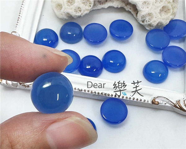 14mm圓型蛋面藍瑪瑙
