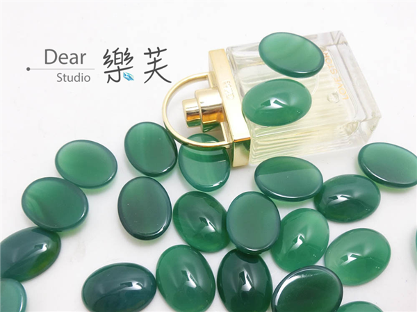 15*20*5mm橢圓蛋面綠瑪瑙