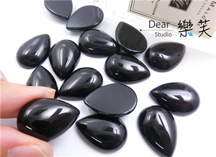 18x25mm水滴型蛋面黑瑪瑙