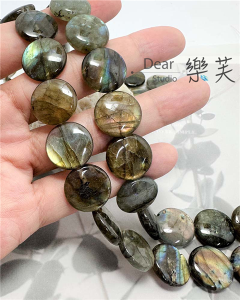18mm圓餅光面拉長石
