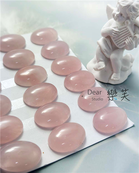 18*25*6mm橢圓蛋面粉水晶