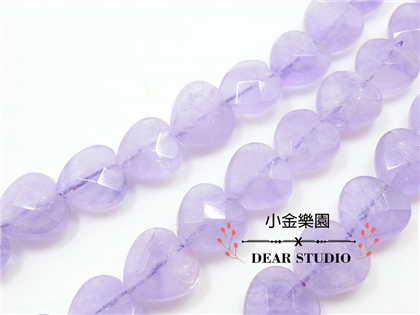 10mm心型切面紫水晶(淺)-3入
