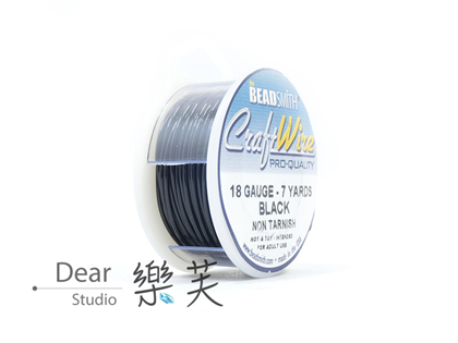 BEADSMITH 黑色圓線 18G