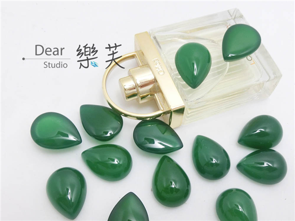 13*18*5mm水滴型綠瑪瑙