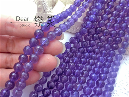 8mm紫水晶圓珠珠串(深紫) 