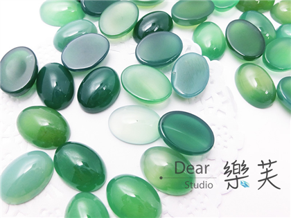 13*18*5mm橢圓蛋面綠瑪瑙