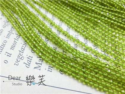 2mm切面圓珠珠串-橄欖綠