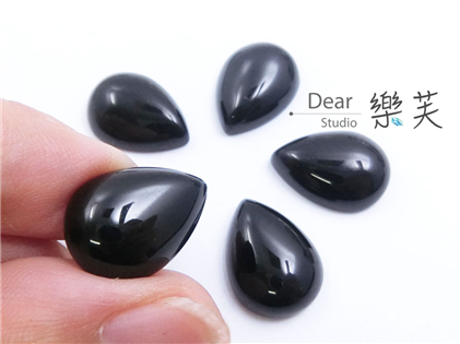 13x18mm水滴型蛋面黑瑪瑙