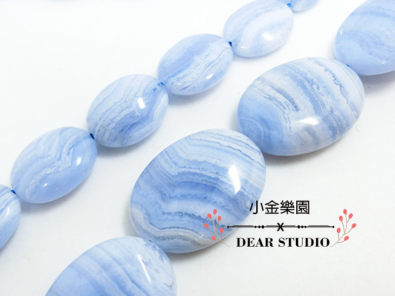12*16mm橢圓藍紋瑪瑙- 樂芙Dear Studio金屬線飾材料館