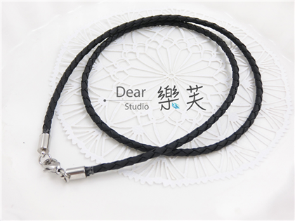 特價出清~16"皮繩鍊(不鏽鋼釦頭)