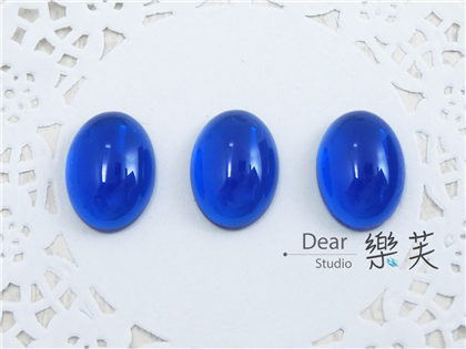 13*18/15*20mm橢圓蛋面寶藍琉璃