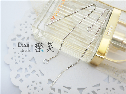 純銀耳針細鍊(蛇鍊款)